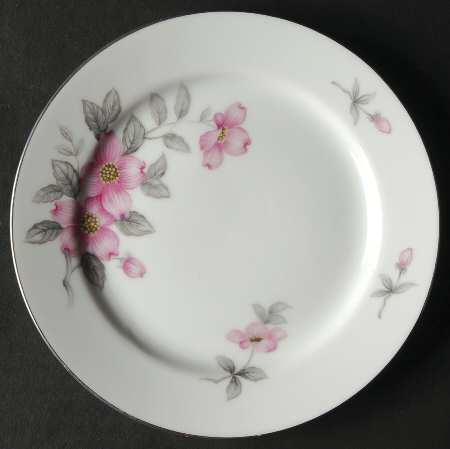 Dogwood (Platinum Trim) Bread & Butter Plate