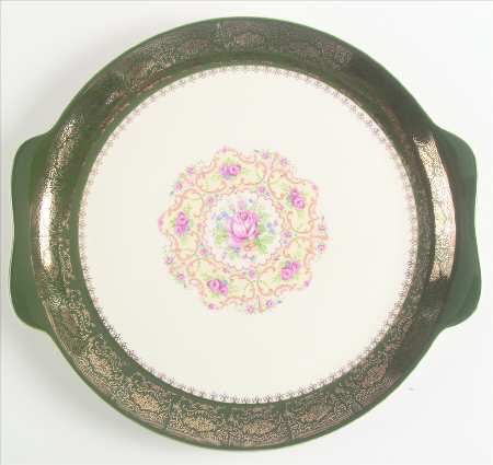 Excellency Green Handled Cake Plate
