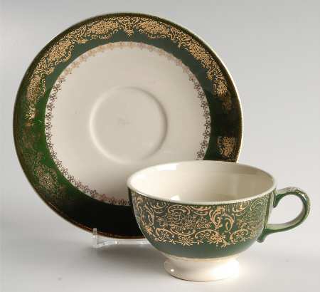 Excellency Green Footed Cup & Saucer Set
