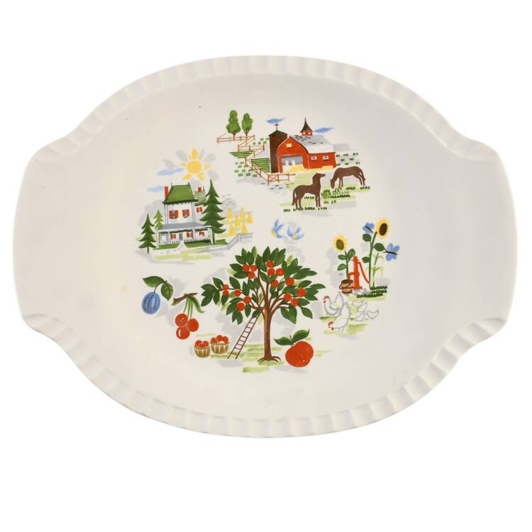 Farmer In The Dell 14" Oval Serving Platter