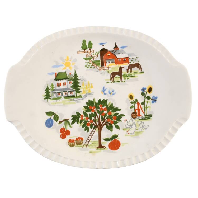 Farmer In The Dell 12" Oval Serving Platter