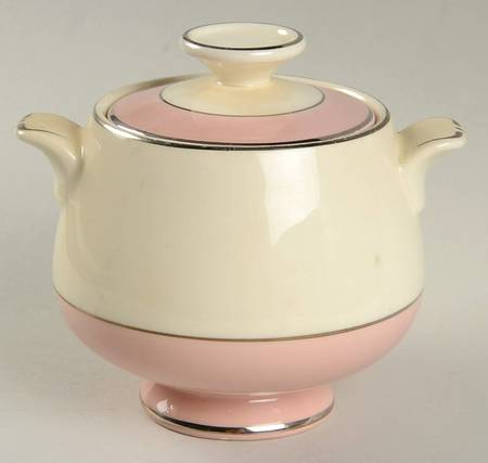 Filigree Pink Sugar Bowl & Lid