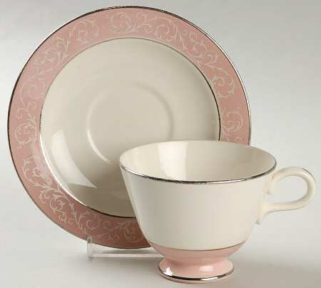 Filigree Pink Footed Cup & Saucer Set