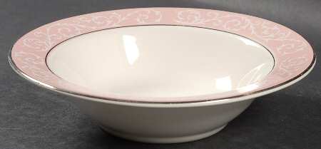 Filigree Pink Rim Fruit/Dessert (Sauce) Bowl