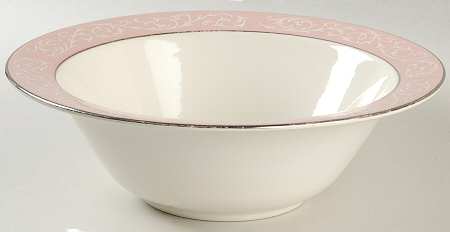 Filigree Pink 9" Round Vegetable Bowl