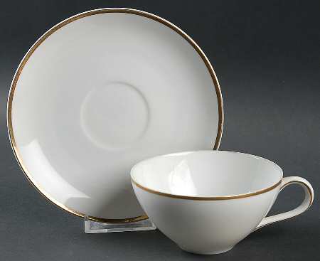 Golden Moderne Flat Cup & Saucer Set