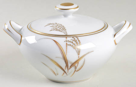 Golden Wheat Sugar Bowl & Lid