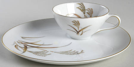 Golden Wheat Snack Plate & Cup Set
