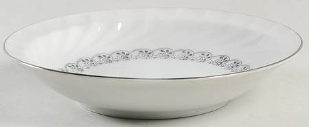 Grey Swirl Rim Fruit/Dessert (Sauce) Bowl