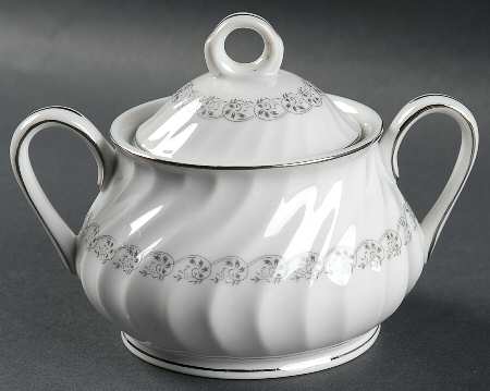 Grey Swirl Sugar Bowl & Lid