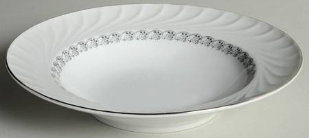 Grey Swirl Rim Soup Bowl