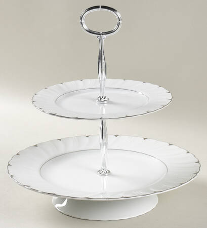Heirloom 11 1/4"  2 Tier Footed Serving Tray (DP,SP,FR) HC