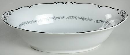 Lattice White 10" Oval Vegetable Bowl