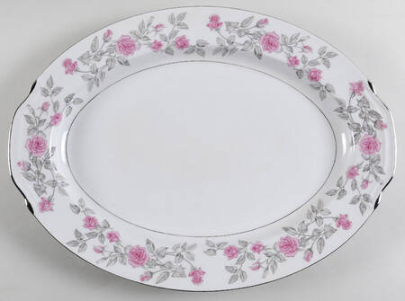 Laura Charcoal 16" Oval Serving Platter