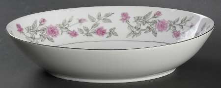 Laura Charcoal 10" Oval Vegetable Bowl by Harmony House China