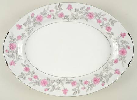 Laura Charcoal 14" Oval Serving Platter