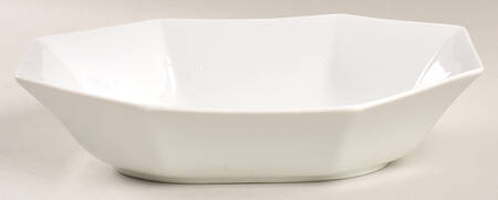 Lynette White 9" Oval Vegetable Bowl