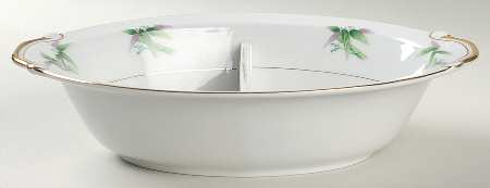 Mandarin 10" Oval Divided Vegetable Bowl