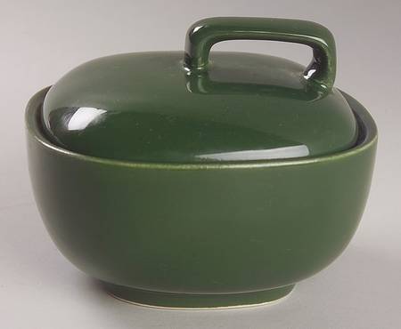Main Street Dark Green Sugar Bowl & Lid