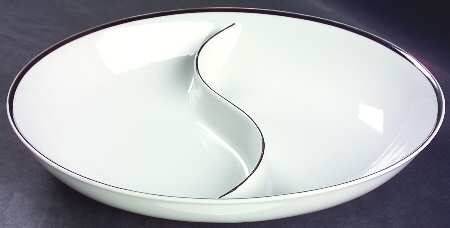Moderne 10" Oval Divided Vegetable Bowl