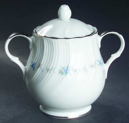 Monticello Blue (Platinum Trim) Sugar Bowl & Lid