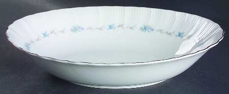 Monticello Blue (Platinum Trim) 10" Oval Vegetable Bowl