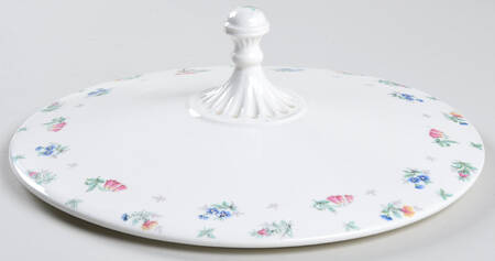 Monticello Pink and Blue (No Trim) Lid for Round Vegetable