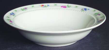 Monticello Pink and Blue (No Trim) Rim Fruit/Dessert (Sauce) Bowl