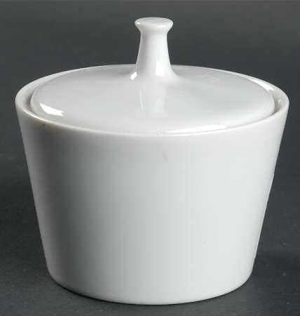 Moonglow White Sugar Bowl & Lid