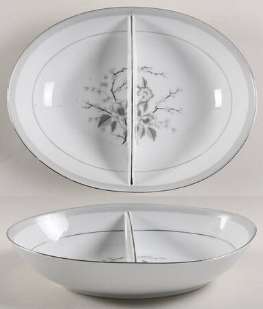 Nannette 10" Oval Divided Vegetable Bowl