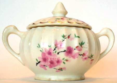 Peach Blossom Sugar Bowl & Lid