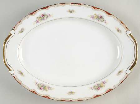 Petite Rose 16" Oval Serving Platter