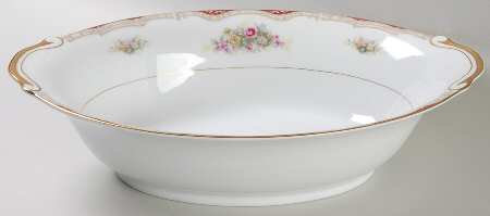 Petite Rose 10" Oval Vegetable Bowl