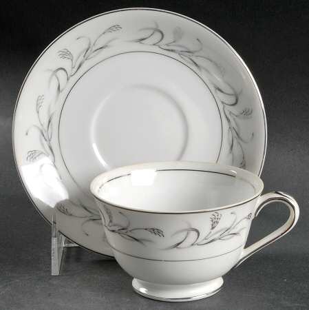 Platinum Garland Footed Cup & Saucer Set
