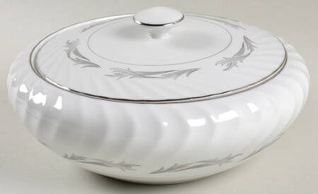 Platinum Scroll Round Covered Vegetable
