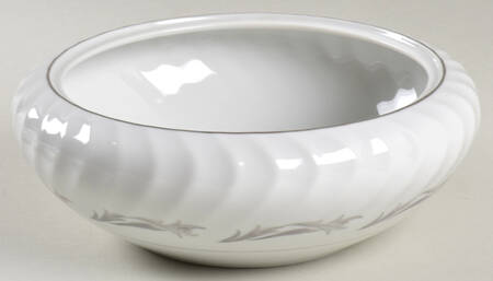 Platinum Scroll Round Vegetable No Lid
