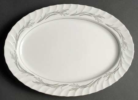 Platinum Scroll 14" Oval Serving Platter