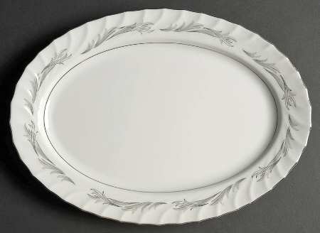 Platinum Scroll 12" Oval Serving Platter