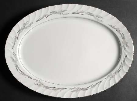 Platinum Scroll 16" Oval Serving Platter
