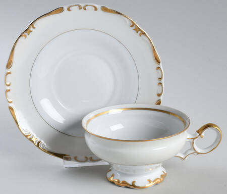 Royal Baroque Off White Footed Cup & Saucer Set
