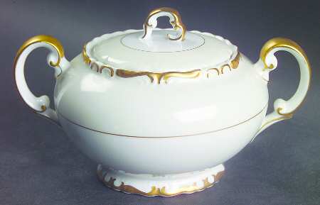 Royal Baroque Off White Sugar Bowl & Lid