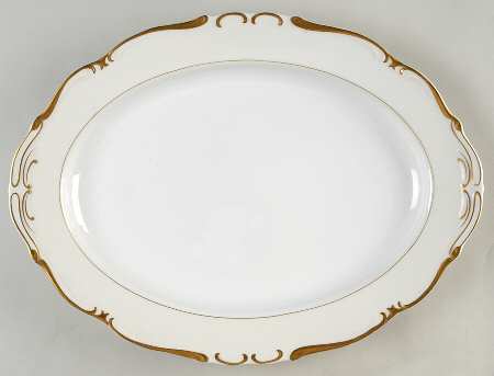 Royal Baroque Off White 16" Oval Serving Platter
