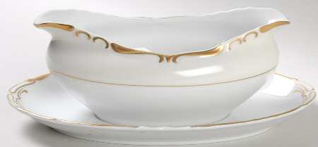 Royal Baroque Off White Gravy Boat with Attached Underplate