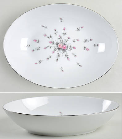 Rosebud 10" Oval Vegetable Bowl