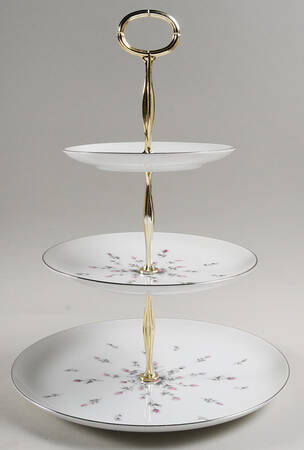 Rosebud 13 7/8"-14 1/4" 3-Tiered Serving Tray(DP,SP,BB) HC