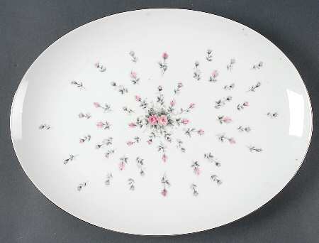 Rosebud 13" Oval Serving Platter