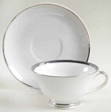 Silver Rhapsody Footed Cup & Saucer Set
