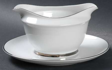 Silver Rhapsody Gravy Boat with Attached Underplate
