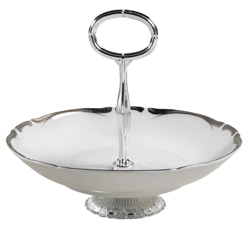 Starlight 6"-7" Handled Footed Nut Dish HC
