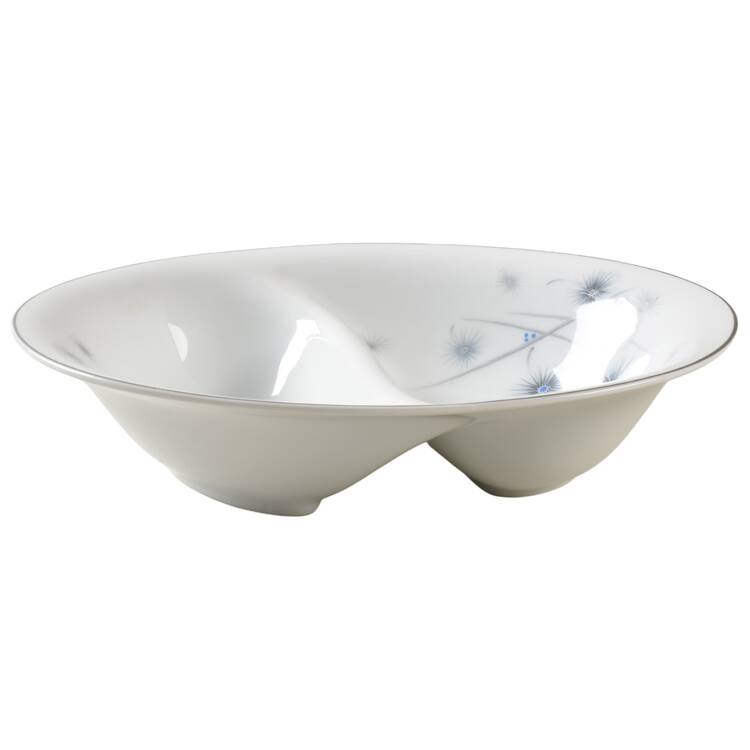 Starflower Oval Divided Vegetable Bowl